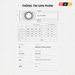 Đèn pin KLARUS E5 sáng 600Lm chiếu xa 41m trang bị 2 LED COB đuôi đèn nam châm từ tính 6 7 5