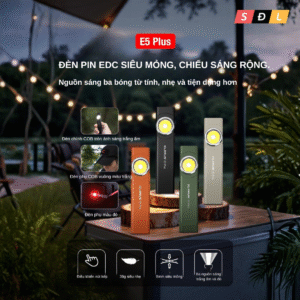 Đèn pin KLARUS E5 sáng 600Lm chiếu xa 41m trang bị 2 LED COB đuôi đèn nam châm từ tính 7 8 4