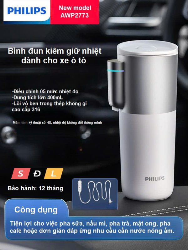 Bình đun giữ nhiệt dành cho xe ô tô Philips AWP2773