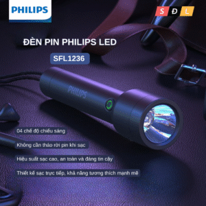 Đèn pin Philips SFL1236 có pin sạc tích hợp theo đèn