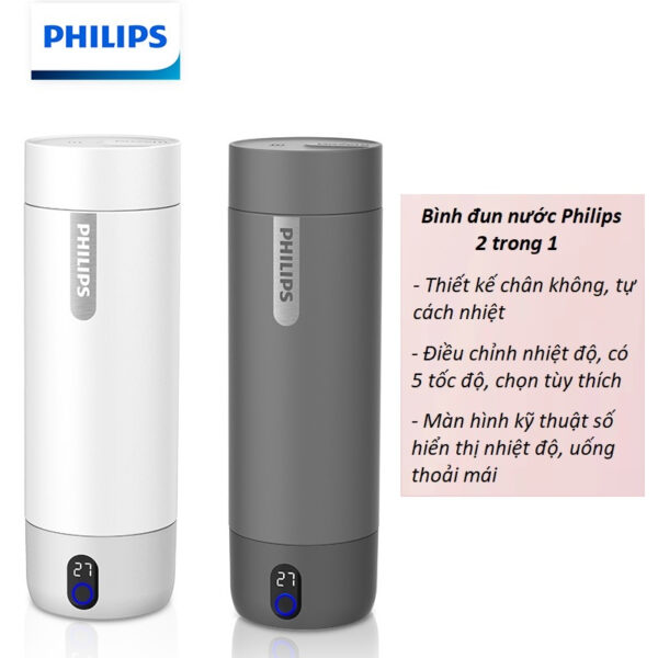 Bình đun nước kiêm giữ nhiệt mini 400ml Philips AWP2791