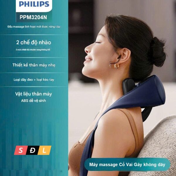 Máy massage Cổ Vai Gáy Philips PPM3204N không dây dùng pin sạc