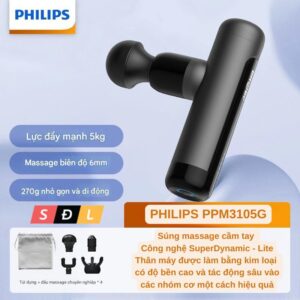 Súng massage cầm tay mini Philips PPM3105G / PPM3107G nhỏ gọn