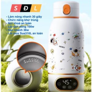 Bình đun nước hâm sữa Shezi TN-02 55°C dung tích 500mL