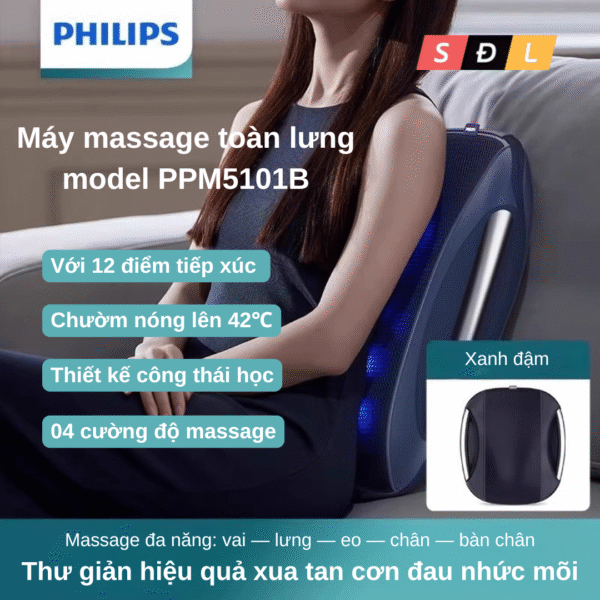 Máy massage toàn lưng Philips PPM5101B với 12 đầu tiếp xúc