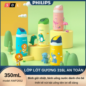 Bình giữ nhiệt Philips AWP2652 bình uống nước dung tích 350mL có lớp lót 316 dành cho bé