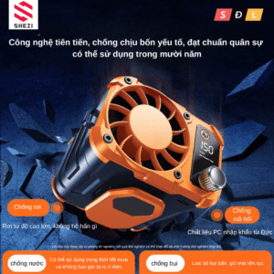 Quạt đeo hông ngoài trời công suất lớn Shezi BF42 với 150 cấp độ gió với lõi pin 21700