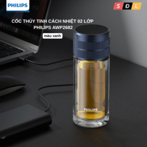 Bình thủy tinh cách nhiệt Philips AWP2682 dung tích 300mL có lõi lọc trà 8 9 2