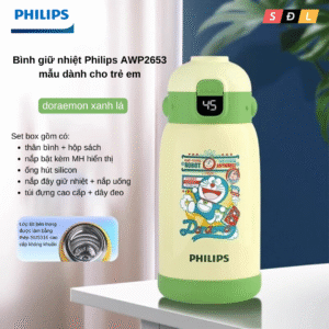 Bình giữ nhiệt Philips AWP2653 bình uống nước dung tích 470mL SUS316 dành cho bé, có hiện nhiệt độ 3 18