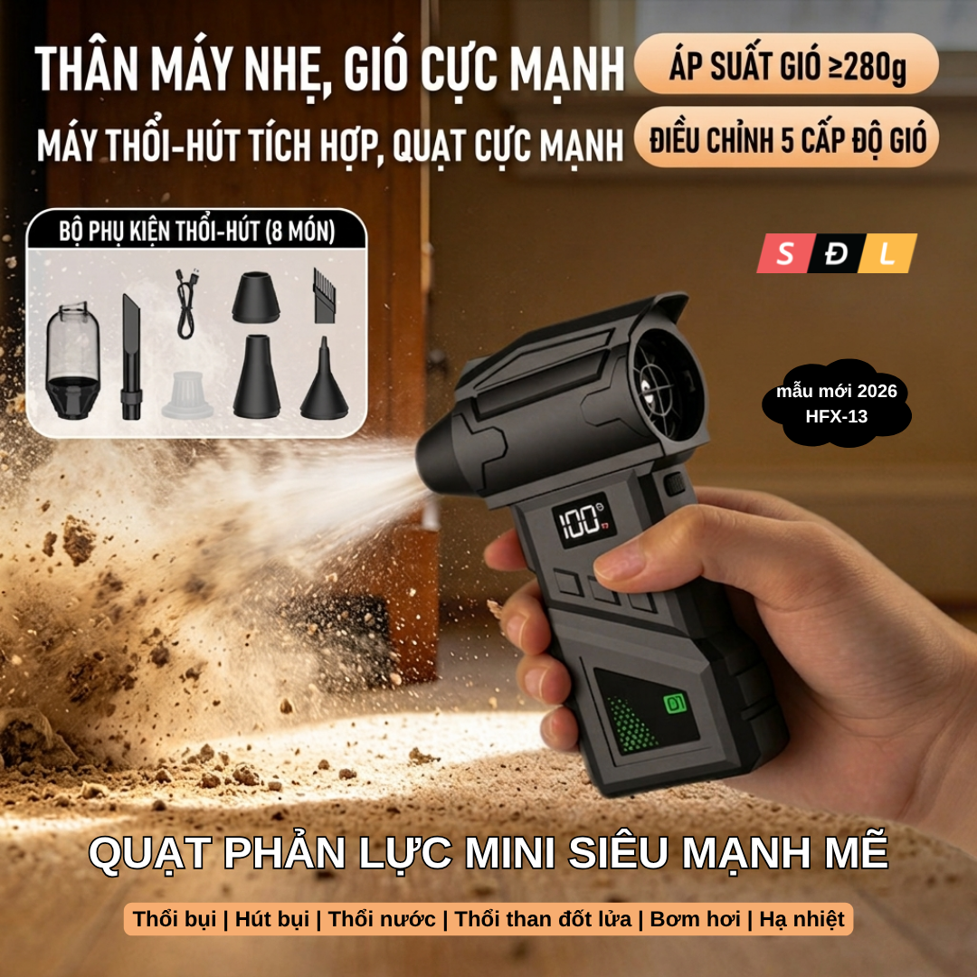 Quạt phản lực mini dùng để Thổi bụi | Hút bụi | Thổi nước | Thổi than đốt lửa | Bơm hơi | Hạ nhiệt