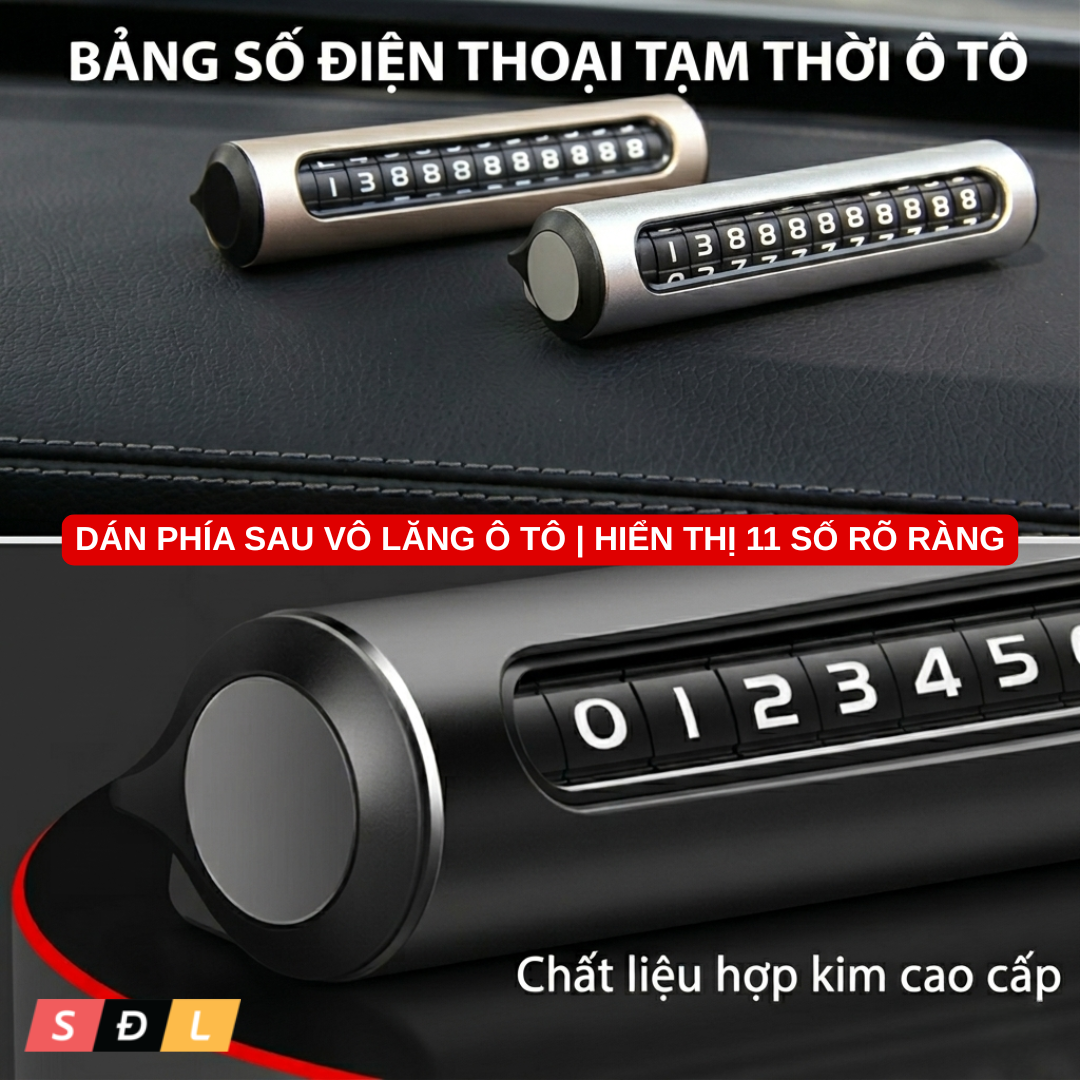 Biển số điện thoại tạm thời khi đổ xe ô tô, chất liệu cao cấp, thay đổi số dễ dàng, thao tác ẩn số nhanh chóng