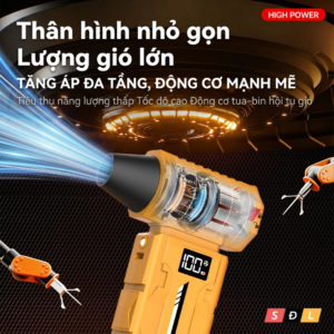 Quạt phản lực mini công suất cao với lưu lượng gió lớn dùng để rửa xe, thổi nước, thổi bụi, hút bụi 3 4
