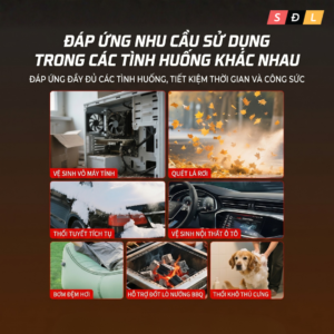 Quạt phản lực mini công suất cao với lưu lượng gió lớn dùng để rửa xe, thổi nước, thổi bụi, hút bụi 6 7
