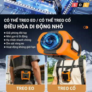 Quạt siêu mát Đeo hông | Đeo Cổ | Để bàn | Đèn pin tích hợp model 2026 chất liệu bền bỉ chống va đập 6 7 9