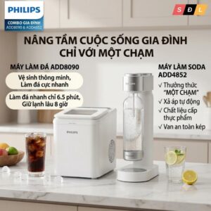 Máy làm đá mini Philips ADD8090 có thể kết hợp với máy làm soda Philips dùng cho gia đình văn phòng 10 11 2