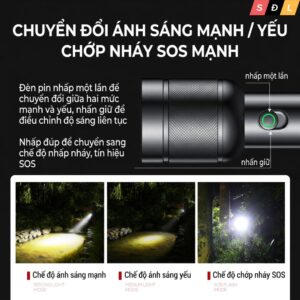 Đèn pin cao cấp ánh sáng mạnh | tự vệ | cứu hộ | thiết kế bền bỉ Philips SFL8286 với tay cầm dài 3 4 7