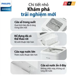 Máy làm đá mini Philips ADD8090 có thể kết hợp với máy làm soda Philips dùng cho gia đình văn phòng 7 8 8